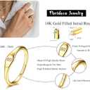 Florideco 14K Gold Filled Ring Initial Ring Dainty Simple Letter Band Rings Signet Stackable Pinky Alphabet Thin Thumb Rings for Women Non Tarnish Size 6 7 8 9 10