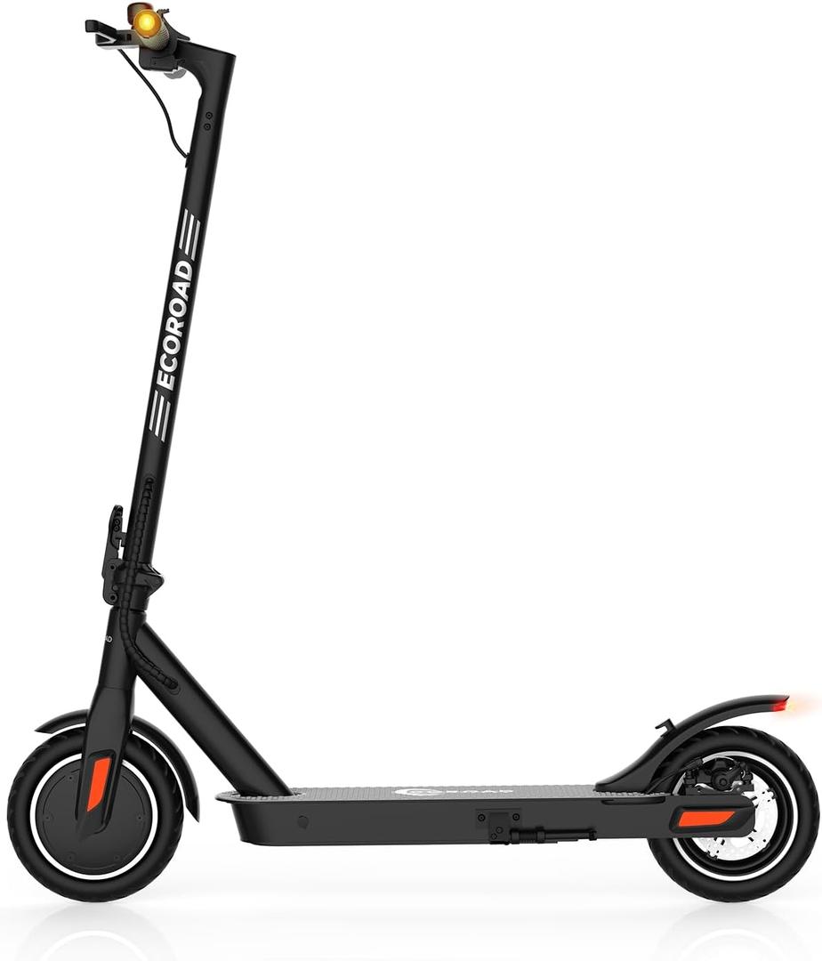ECOROAD Electric Scooter for Adults, 15-30Miles Long Range Electric Kick Scooters, 800W Peak Motor & 19-21MPH Adults Commuting Scooters, 8"&10" Tires, Lightweight Foldable E-Scooter with Turn Signals