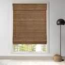 LazBlinds Cordless Bamboo Roman Shades, 25.5x64, Highfield Teak | Privacy Blinds for Interior Windows, Room Darkening Roll Up Bamboo Blinds for Home & Patio