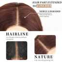 AISI HAIR Chocolate Copper Brown Mixed Light Brown Wig for Women, Long Wavy Lace Hairline Middle Part Synthetic Heat Resistant Wig for Daily Party-26 Inch