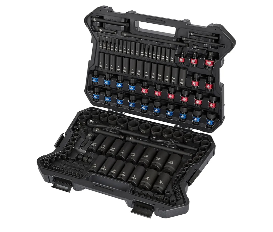 TRUE MECHANIC 153-Piece Impact Socket Set, Professional, SAE/Metric