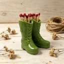 2 x Cowboy Boot Match Holder, Match Holder with Striker, Decorative Matches Holder, Matches Box for Kitchen Bathroom Candle Parlor Modern Home Decor (Green)