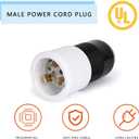 50 Amp Twist Lock Plug,50 Amp Generator Plug Male,125/250 VAC Generator Power Cord Connector