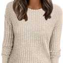 ANRABESS Women Long Sleeve Shirts Business Casual Tunic Tops Fall Lightweight Sweaters Dressy Blouses 2025 Fashion Outfits Beige XX-Large (Beige, XXL)
