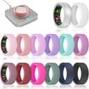14 Pack Ring Cover Compatible with Oura Ring Gen 4/Gen 3 Horizon/Gen 3 Heritage, Ultra-Thin Anti-Scratch Silicone Ring Case for Women Men, Support Charging with Cover on (S (6/7/8/9/10))
