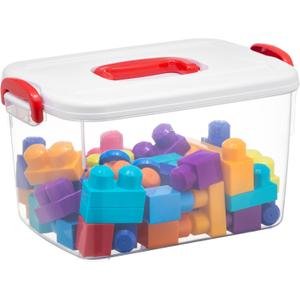 Tribello Clear Plastic Storage Bins with Lids and Handle Stackable Storage Bins, 9 Quarts