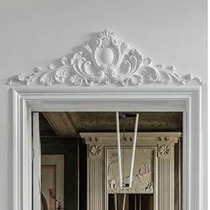 Sintuff 16" H x 47" W x 2" P Door Frame Molding Pediment Over Door Large PU Window Frame Decor French Country Decoration for Home Living Room Entryway Wall Art(Retro Style)