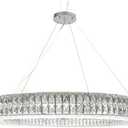REVIKA LED Chandeliers, Modern Luxury Crystal Chandelier Round Chandelier Stainless Steel Pendant Light for Closet Kitchen Island Dining Table Pendant Light (Color : Silver, Size : 110cm*13cm)