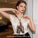 Ciormis 35" Silk Head Scarf for Women, 4 Pcs Satin Hair Scarf Square Silk Bandana Top Neck Scarves Hair Wraps for Sleeping (U1-fashion Leopard-set24)