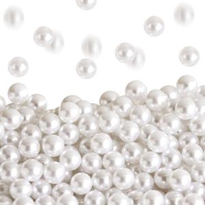 12mm 340Pcs Beige Glossy Pearl Beads Vase Filler for Centerpiece, Imitation No Hole Pearls for Crafting, Bulk Faux Beads for Party Home Decor