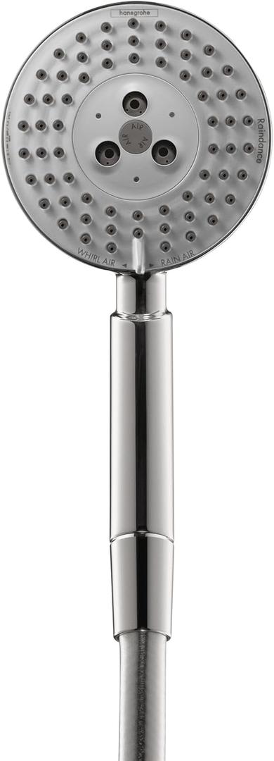 hansgrohe Raindance S Easy Install 4-inch Handheld Shower Head Modern 3 RainAir, BalanceAir, Whirl 04341000,Chrome,Small