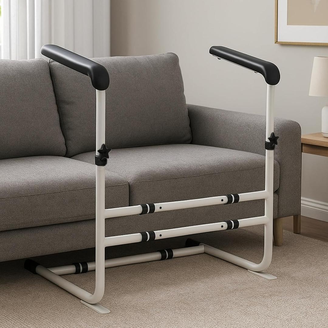 Couch Stand Assist for Seniors - 450 Lbs Capacity Height & Width Adjustable Sofa Lift Aid, Anti-Slip TPE Handles & Rubber Foot Pads, Safe Mobility Helper for Elderly/Pregnancy/Post-Surgery