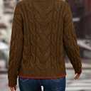 LaGracia Women's Oversized Cable Knit V Neck Sweaters Trendy Color Block Sweater Pullover 2026 (M)
