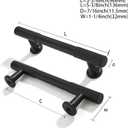 10-Pack 3-3/4 Inch Hole Center Matte Black Cabinet Pulls Solid Heavy Duty Cabinet Pull is Suitable for Drawers Dressers Handles Kitchens Bathroom cabinets