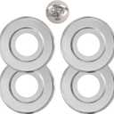 Extension Trim Ring for Recessed Fire Sprinkler Escutcheons - Chrome Oops Ring Cover Holes Up to 5 Inches when Paired with Recessed Escutcheon - Covers Miscuts, Drywall Around Sprinkler Heads (4 Pack)