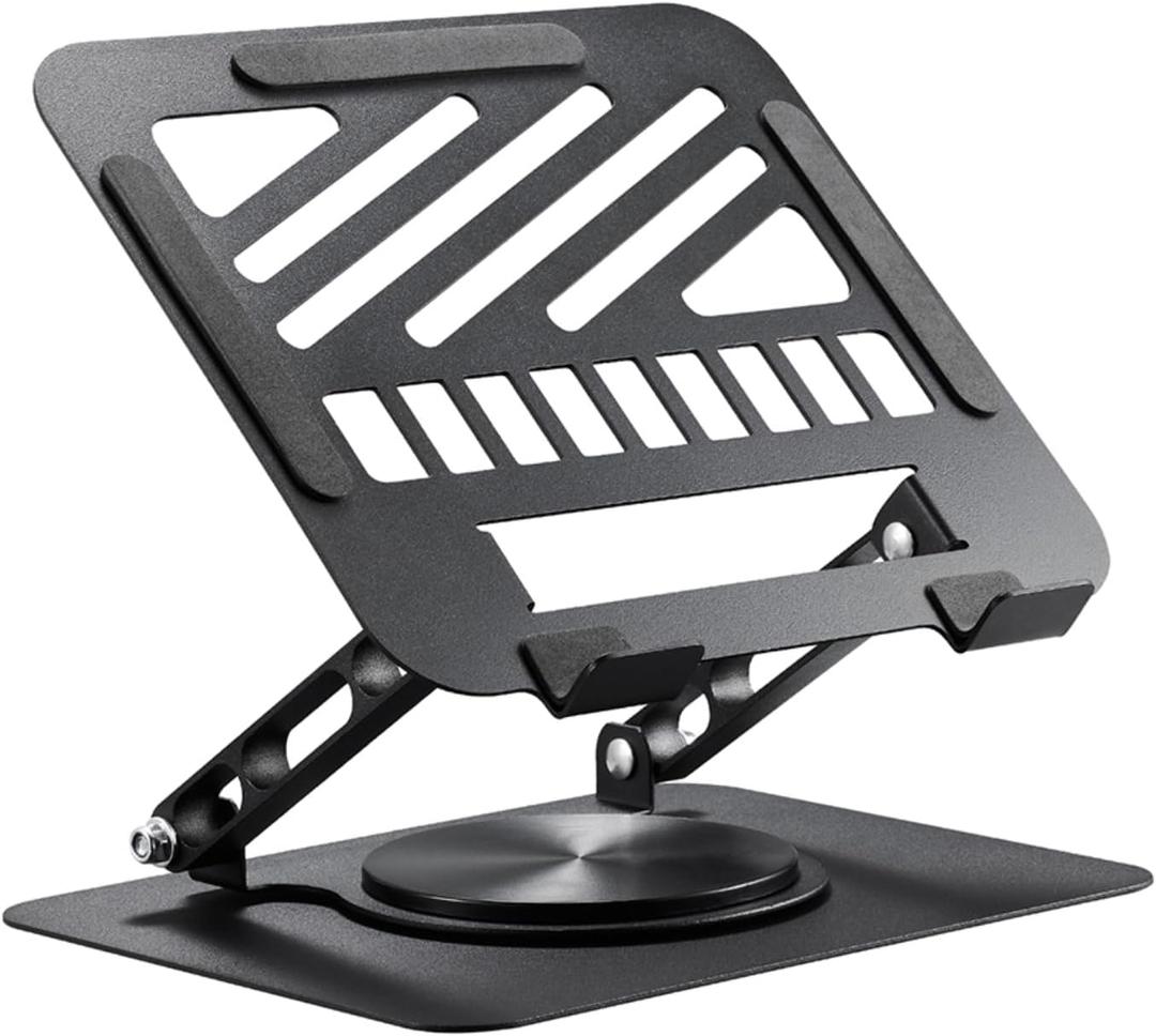 Laptop Stand for Desk Adjustable Computer Stand 360° Rotating with Hollow Ventilation Board Large Weight Capacity Laptop Riser Adjustable Height Laptop Stand for All 10" - 17'' Laptops