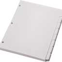 Oxford Write On Binder Dividers for 3 Ring Binder, Durable Plastic, 1/8 Cut Tabs, 3 Hole Punch Dividers in 8 Tab Sets, 80 Dividers, 10 Sets, White (89982)