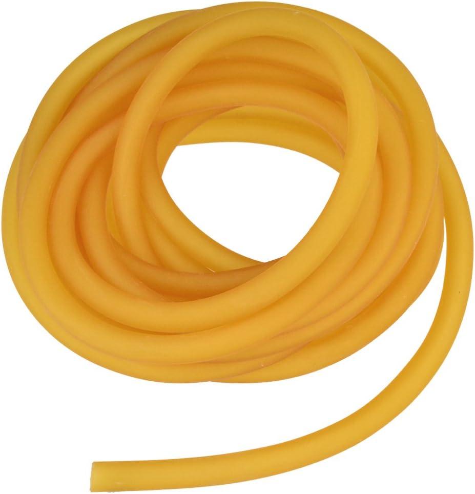 Nydotd Natural Latex Rubber Band, 16.4ft / 5m, 6x9mm Rubber Tube Tubing for Slingshot Catapult Elastic Parts Rocket Outdoor Hunting, Yellow