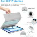 MMK for iPad Air 13 inch Keyboard (M3 2025 / M2 2024), iPad Pro 12.9 Case with Keyboard (5/6th Gen) & Backlit Bluetooth Wireless with Pencil Holder - Grey (Gray)