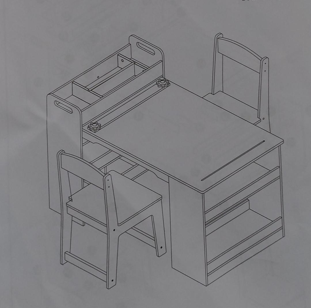 Garvee Kids Art Table with 2 Chairs Toddler Craft Play Wood Activity Desk