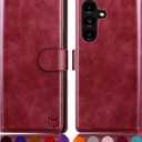 3 x SUANPOT for Samsung Galaxy A25 5G Wallet case with RFID Blocking Credit Card Holder,Flip Book PU Leather Protective Cover Women Men for Samsung A25 Phone case Red