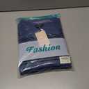 MASCOMODA Womens Sweaters Fall 2025 Oversized Striped Sweater Long Sleeve Polo V Neck Loose Side Slit Knitted Tunic Tops (Blue, XL)