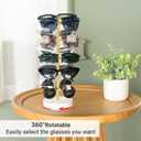 Mkono 360 Rotating Sunglasses Organizer Metal Eyeglass Holder Stand Sunglass Storage Display Eyeglasses Rack for up to 10 Pairs of Eyewear Glasses for Table Dresser Desk Countertop Bedroom, Gold