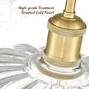 FEMILA 10.4" Gold Pendant Light, Vintage Pendant Lighting with Flower Glass, Pendant Light for Kitchen Island Bedroom Hotel Living Room, 4FJX82MIL BG