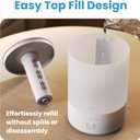Everlasting Comfort 2.5L Top Fill Humidifier for Bedroom Quiet, Easy to Fill & Clean, 24HR Runtime, Night Lights, Timer, Ultrasonic Cool Mist, Auto Shut-Off, Essential Oil Diffuser - White