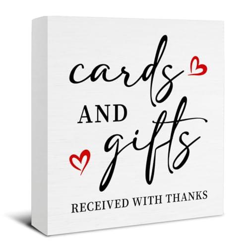 Cards and Gifts Sign for Wedding - Cards and Gifts Wooden Sign Wedding Reception and Event Party Table Decor - 5 X 5 Inches