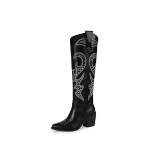 wetkiss Cowboy Boots for Women Knee High, Cowgirl Boots Women Rhinestone Comfort Fashion Tall Sparkling Western Boots Boots for Women 7.5