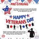 2 x Happy Veterans Day Banner Blue Red Veterans Day Decorations America Patriotic Army Military Soldier Thank You Veterans Theme Dcor Remember and honor Veterans Day Party Supplies