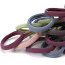 Qarwayoc 50PCS Large Hair Ties, Thick Cotton Seamless Hair Ties, Hair Elastic Ponytail Holders, No Damage for Thick Heavy Hair, 2 Inch in Diameter, 5 Colors
