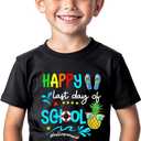 Last Day of School Shirt for Toddler Boys Girls Kids, Happy Funny End of School Year Graduation Shirts Graphic Tee Tops, 110