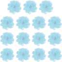 Chiffon Flowers, Sewing Fabric Appliques, Chiffon Flowers Appliques - Fitting for (Women/DIY Crafts/Headbands/Hair Accessories/Wedding/Party/Corsage) 4 Inch & 15 Pack & Light Blue