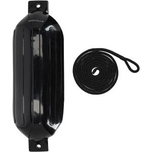 Marine Boat Fender, 6.5, 8.5 & 10 Inch Inflatable Bumpers
UV-Resistant PVC, Ribbed Design, Double-Eyelet, 10-Foot Line, Inflating Needle, Braided Polypropylene, 3.8mm Thick