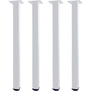 QLLY 30 inch Adjustable Metal Desk Legs, Square Office Table Furniture Leg, Table Leg, Set of 4 (White)