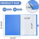 JJRING 16x22 Art Portfolio Folder for Diamond Painting, 40-Pocket Portfolio Binder Featuring Clear Plastic Sleeves, Display Book with Handle for Artwork and Document Storage, Blue