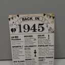 DARUNAXY 80th Birthday Party Decorations, Vintage Back in 1945 Poster Acrylic Sign with Stand 80 Year Old Party Supplies for Men& Women Vintage 1945 Table Decor 80th Anniversary Class Reunion Gifts