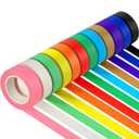 Guirnd 12PCS Colored Masking Tape, Kids Art Supplies, DIY Craft Tape, Colored Tape Rolls, Colored Painters Tape, 1.7cm x 12m (2/3In x 13Yards)