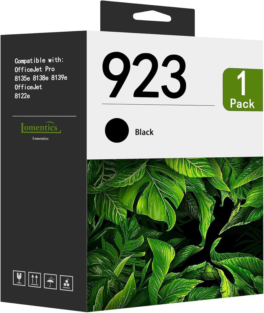 923 Black Ink Cartridge Replacement for HP 923 Cartridges Ink use with OfficeJet 8122e OfficeJet Pro 8135e 8138e 8139e Printer (2 cartridges)