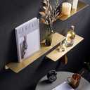 BGL Floating Shelf for Wall Gold Stainless Steel 304 Bathroom Shelf Gold 15.7 Inches for Bathroom Organizer