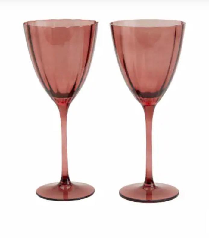 Tabletops Gallery 2 Piece 11.5 Ounce Wave Wine Glass Set – Bordeaux