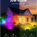 Onforu LED Flood Light Outdoor 300W Equivalent, 30W Color Changing RGBW Floodlight with Remote, 2700K Warm White IP66 Stage Lights Indoor Uplights for Events, Uplighting for Halloween 4 Pack