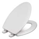 Centoco Elongated Toilet Seat, Heavy-Duty Wood Core with Plastic Scratch-Resistant Finish, Made in the USA, 900-001, White