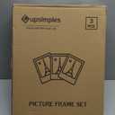 upsimples 11x14 Picture Frame Set of 3, Made of High Definition Glass for 8x10 with Mat or 11x14 Without Mat, Wall and Tabletop Display Photo Frames, Black