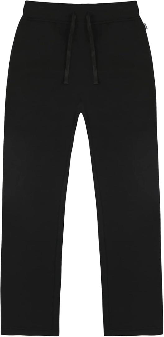 Southpole Womens Basic Fleece Open Bottom SweatpantsSweatpants (Large, Black)