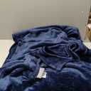 Utopia Bedding Fleece Blanket Queen Size Navy 300GSM Luxury Anti-Static Fuzzy Soft Microfiber Bed Blanket (90x90 Inch)