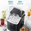 EUHOMY Nugget Ice Maker Countertop with Handle, Ready in 4 Mins, Max 40lbs/24H, Chewable Ice, Self-Cleaning, Portable Sonic Ice Maker with Basket and Scoop, for Home/Party/RV/Camping (Black)