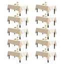 DRESSMAKER 10 Pack Ivory Table Cloth Rectangle 70X120 Inch Fit 8FT Table